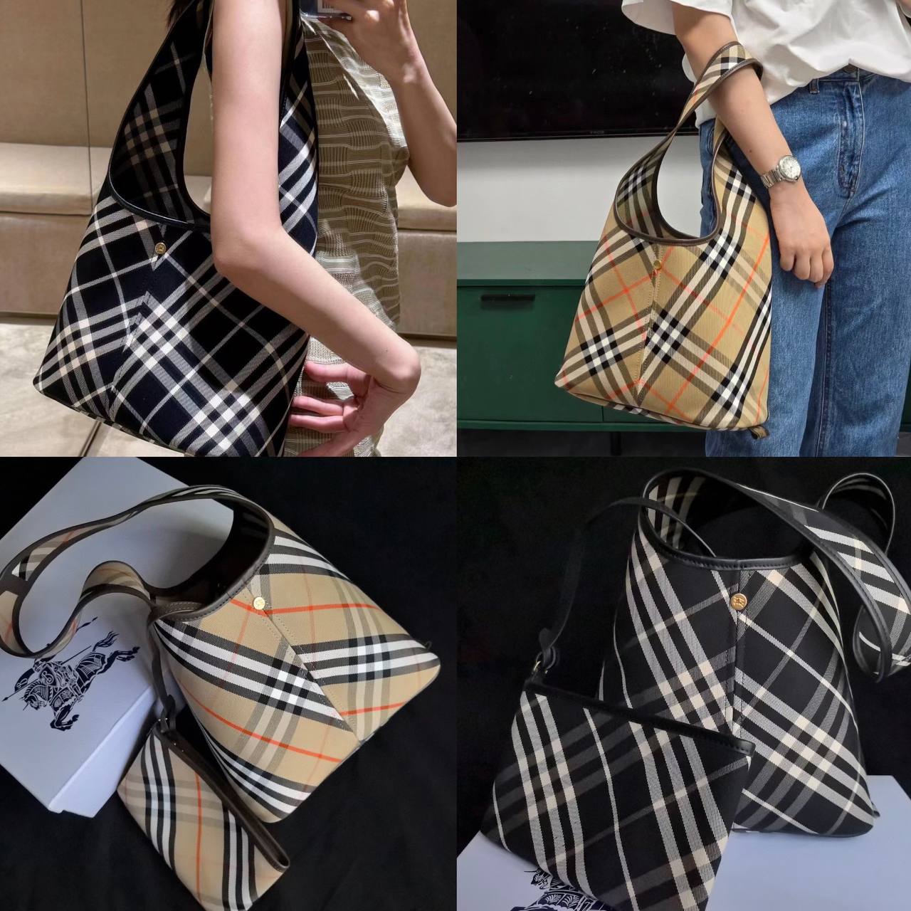 Burberry格紋肩背包 小號